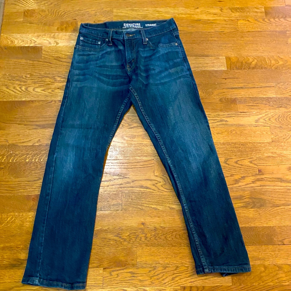 Men Levi’s signature straight dark jeans 30x30